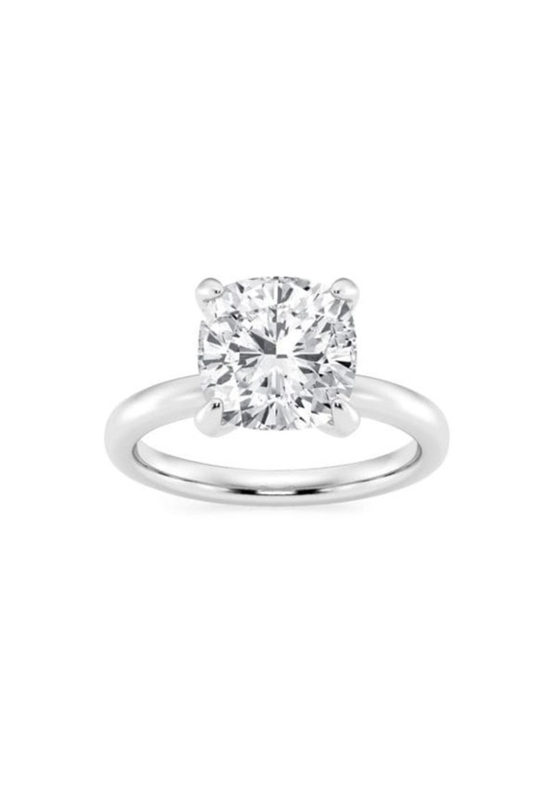 Saks Fifth Avenue Build Your Own Collection 14K White Gold & Lab Grown Cushion Cut Diamond Solitare Engagement Ring