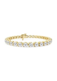 Saks Fifth Avenue Build Your Own Collection 14K Yellow Gold & Round Lab Grown Diamond Three Prong Tennis Bracelet