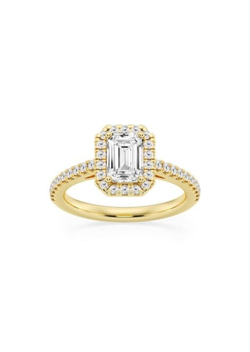 Saks Fifth Avenue Build Your Own Collection 14K Yellow Gold Lab Grown Diamond Halo Engagement Ring
