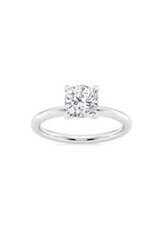 Saks Fifth Avenue Build Your Own Collection Platinum & Lab Grown Cushion Cut Diamond Solitare Engagement Ring