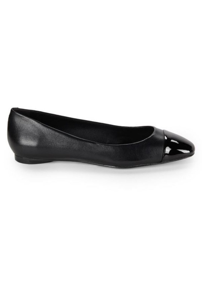 Saks Fifth Avenue Cap Toe Leather Flats