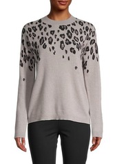 Saks Fifth Avenue Cascading Leopard-Print Cashmere Sweater