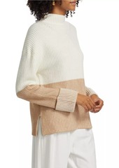 Saks Fifth Avenue COLLECTION Cashmere Funnel-Neck Twisted Rib-Knit Sweater