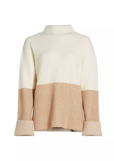 Saks Fifth Avenue COLLECTION Cashmere Funnel-Neck Twisted Rib-Knit Sweater