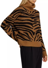 Saks Fifth Avenue COLLECTION Cashmere Tiger Jacquard Turtleneck Sweater