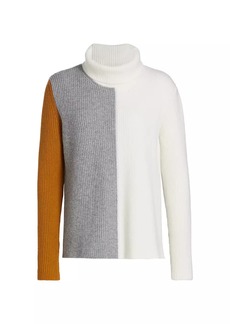 Saks Fifth Avenue ​COLLECTION Colorblocked Turtleneck Sweater