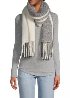Saks Fifth Avenue COLLECTION Oversized Striped Fuzzy Scarf