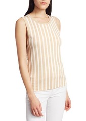 Saks Fifth Avenue COLLECTION Plaited Stripe Shell