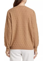 Saks Fifth Avenue COLLECTION Pointelle V-Neck Cashmere Sweater