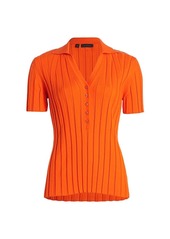 Saks Fifth Avenue COLLECTION Rib-Knit Polo Top