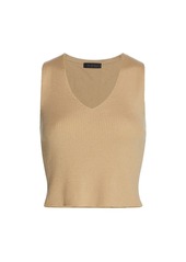 Saks Fifth Avenue COLLECTION Ribbed V-Neck Shell