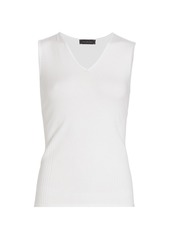 Saks Fifth Avenue COLLECTION Ribbed V-Neck Sleeveless Top