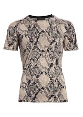 Saks Fifth Avenue COLLECTION Snakeskin Print Cashmere Short Sleeve Sweater