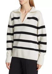 Saks Fifth Avenue Collection Stripe Wool-Blend Polo Sweater