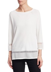 Saks Fifth Avenue COLLECTION Viscose Elite Sheer Inset Top
