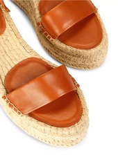 Saks Fifth Avenue Deluxe Leather Platform Espadrille Sandals