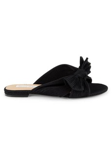 Saks Fifth Avenue Demi Pleated Knotted Bow Flat Sandals