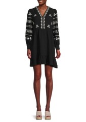 Saks Fifth Avenue Embroidered Mini Dress