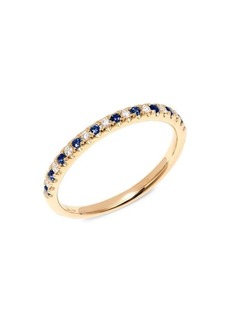 Saks Fifth Avenue 14K Yellow Gold, Blue Sapphire & Diamond Band Ring