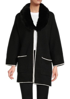 Saks Fifth Avenue Faux Fur Collar Jacket