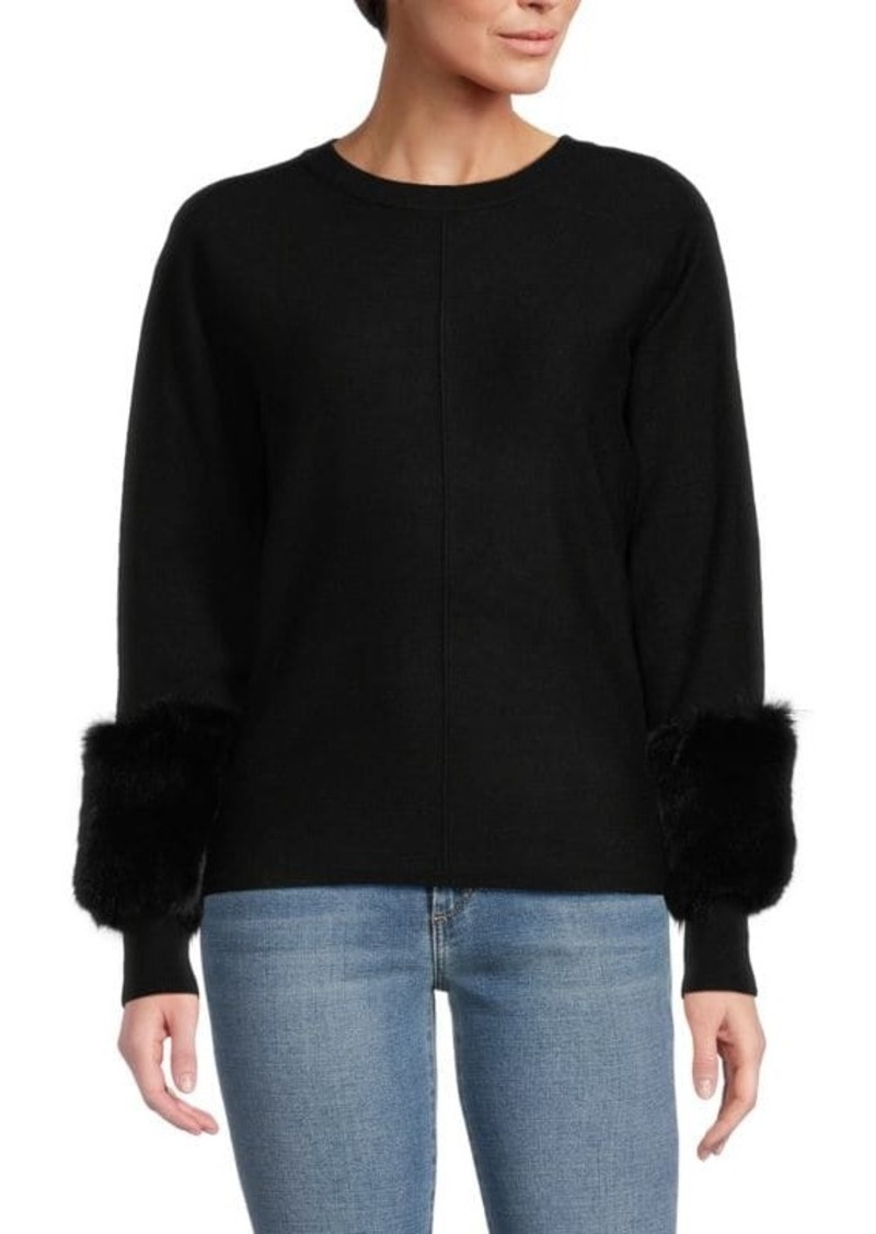Saks Fifth Avenue Faux Fur Cuff Sweater