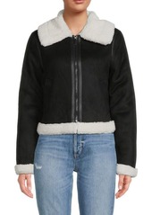 Saks Fifth Avenue Faux Fur Lined Cropped Jacket