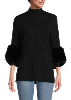 Saks Fifth Avenue Faux Fur Trim Sweater