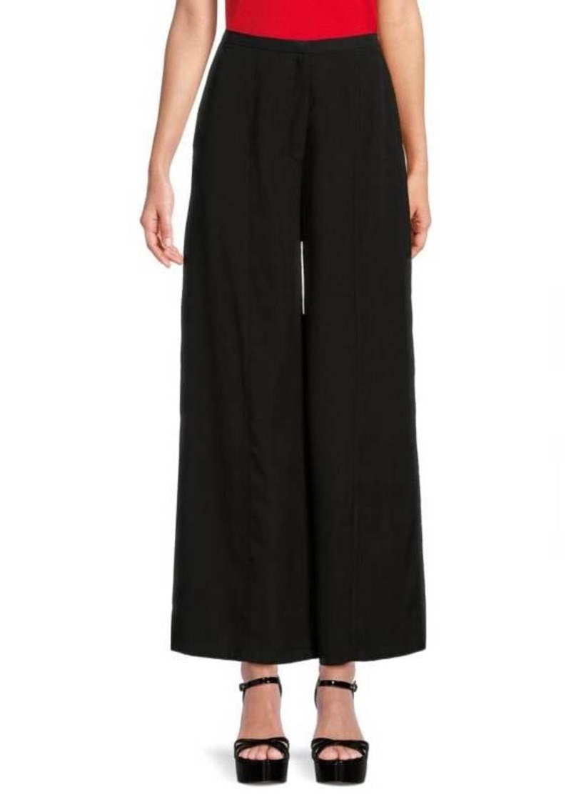 Saks Fifth Avenue Flat Front High Waist Wide Leg Pants