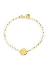 Saks Fifth Avenue Girl's 14K Yellow Gold Engravable Disc Paperclip Chain Bracelet