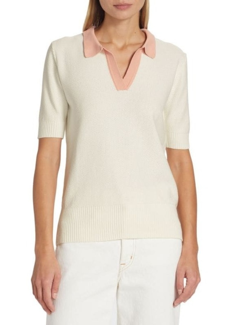 Saks Fifth Avenue Honeycomb Knit Polo Sweater