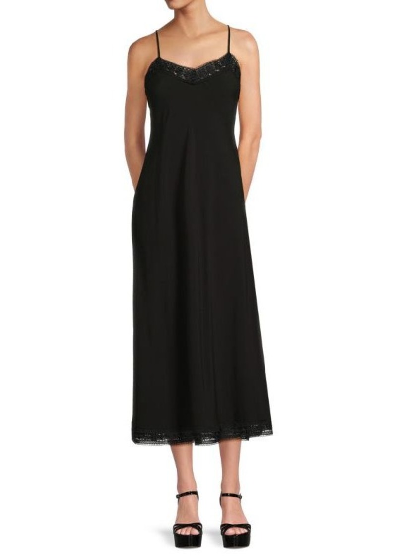 Saks Fifth Avenue Lace Trim Sleeveless Midi Dress