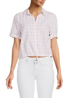 Saks Fifth Avenue Linen & Cotton Cinch Camp Shirt
