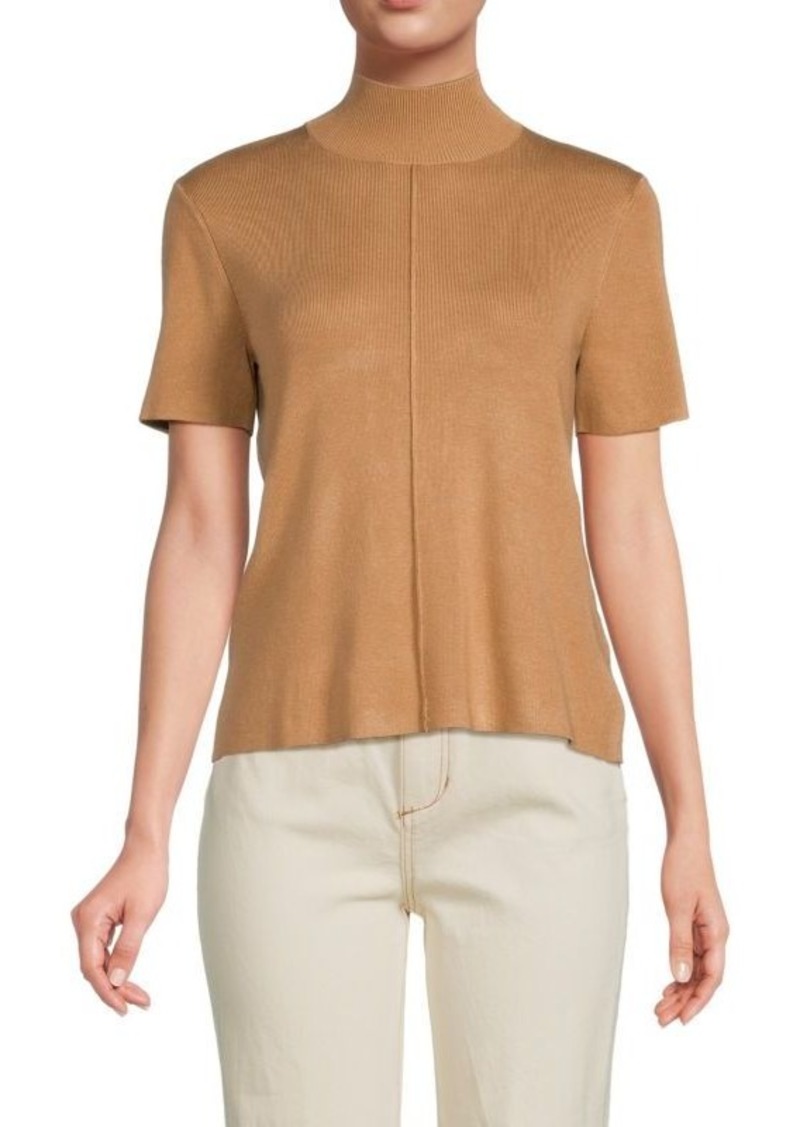 Saks Fifth Avenue ​​​Mockneck Ribbed Knit Tee