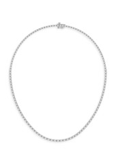 Saks Fifth Avenue Platinum & Emerald-Cut Lab-Grown Diamond Tennis Necklace/10.00-22.00 TCW