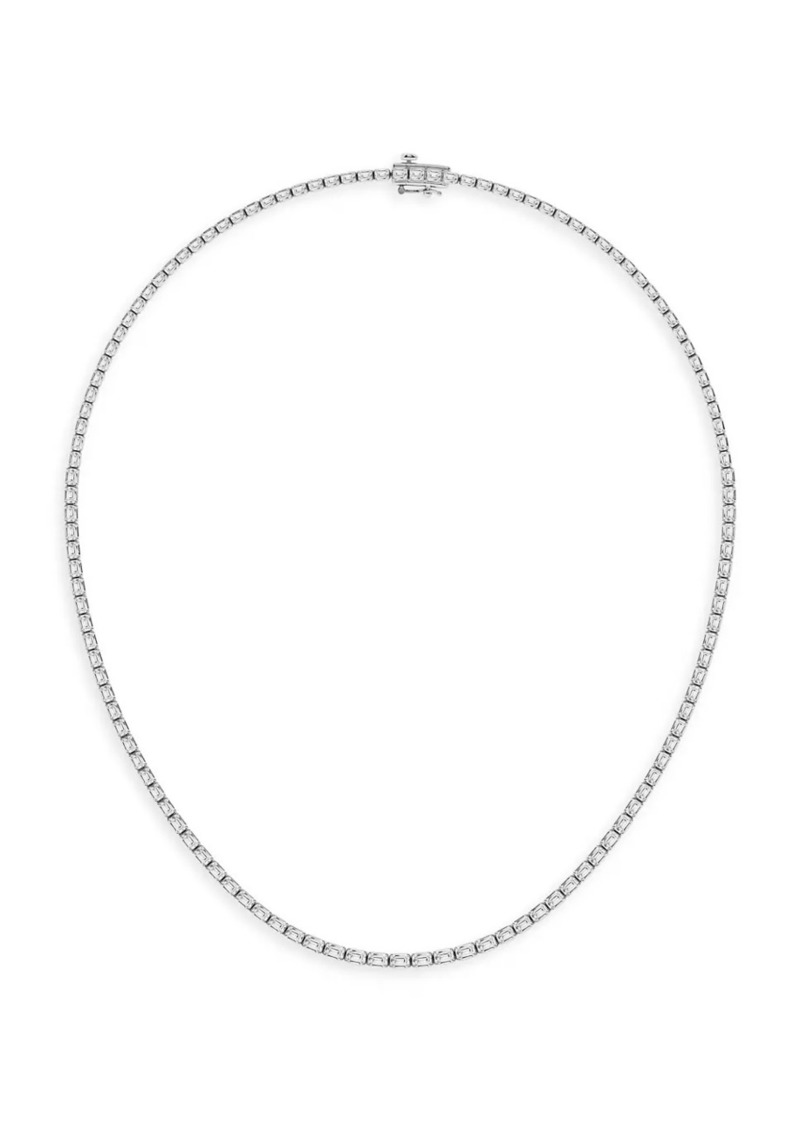 Saks Fifth Avenue Platinum & Emerald-Cut Lab-Grown Diamond Tennis Necklace/10.00-22.00 TCW