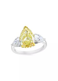 Saks Fifth Avenue Platinum, Fancy Yellow Diamond & 1.58 TCW Diamond Ring
