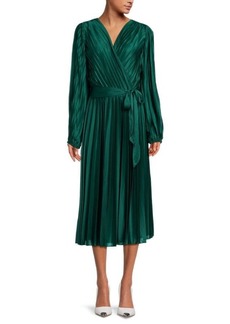 Saks Fifth Avenue Pleated Wrap Dress