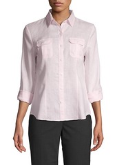 Saks Fifth Avenue Point-Collar Linen Shirt