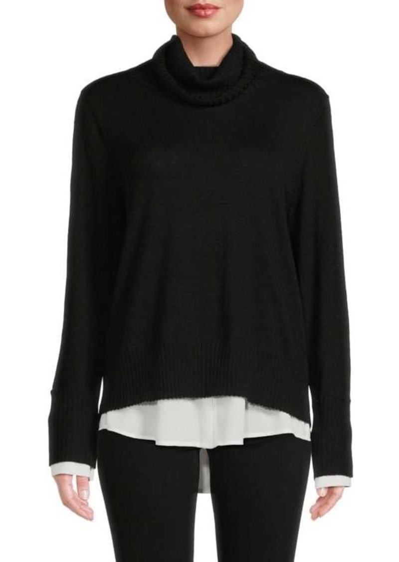 Saks Fifth Avenue Ribbed Merino Wool Blend Turtleneck Sweater