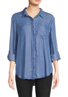 Saks Fifth Avenue Roll Tab Chambray Button Down Shirt