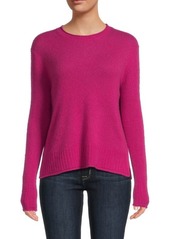 Saks Fifth Avenue Rolled Edge Crewneck 100% Cashmere Sweater