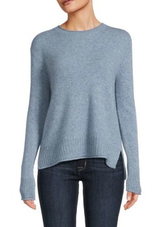 Saks Fifth Avenue Rolled Edge Crewneck 100% Cashmere Sweater