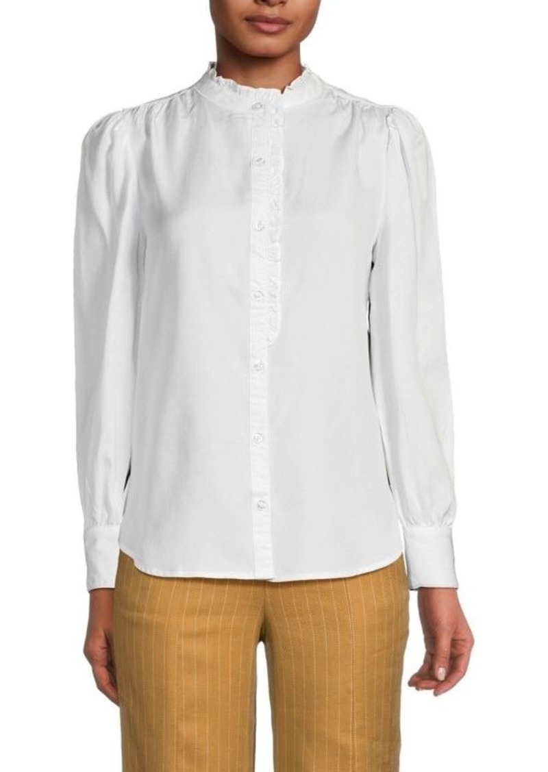 Saks Fifth Avenue Ruffle Button Up Blouse