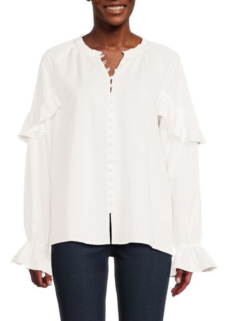 Saks Fifth Avenue Ruffle Raglan Sleeve Shirt