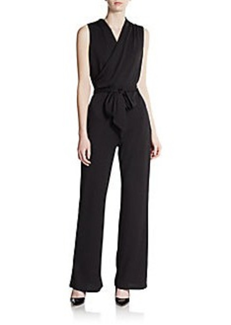 Saks Fifth Avenue Saks Fifth Avenue BLACK Sleeveless Tie-Waist Jumpsuit ...