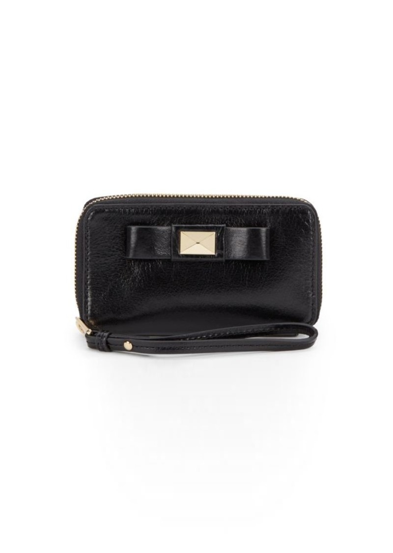 Saks Fifth Avenue Saks Fifth Avenue Leather Bowtie Wristlet Wallet