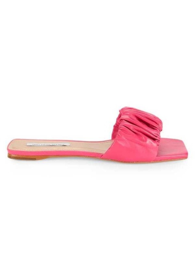 Saks Fifth Avenue Scrunch Leather Flat Sandals