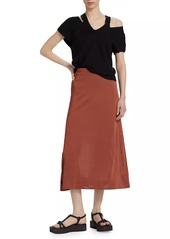 Saks Fifth Avenue Sheer A-Line Midi-Skirt