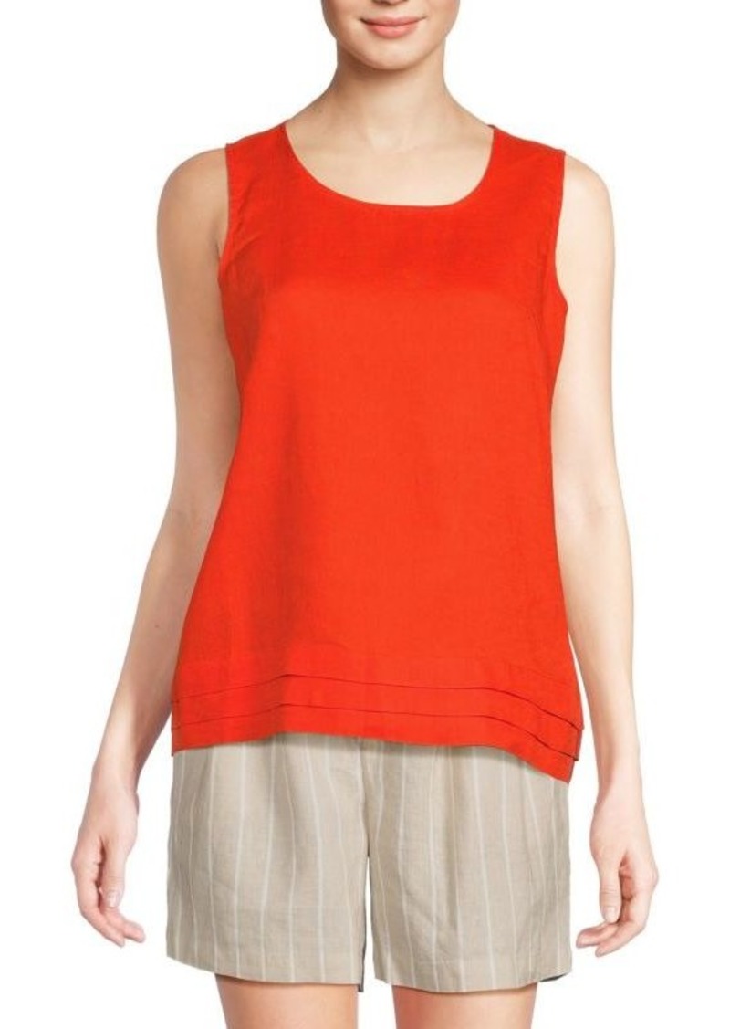 Saks Fifth Avenue Sleeveless 100% Linen Top