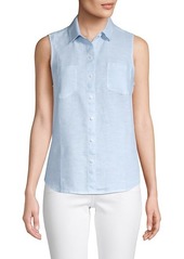 Saks Fifth Avenue Sleeveless Linen Shirt